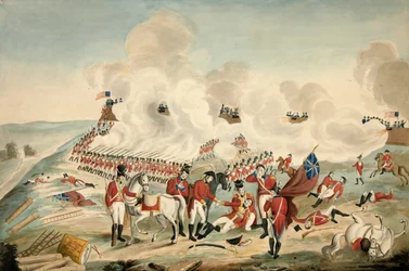 Batalla de Nueva Orleans y muerte del Mayor General Packenham el 8 de enero de 1815, pub. 1815